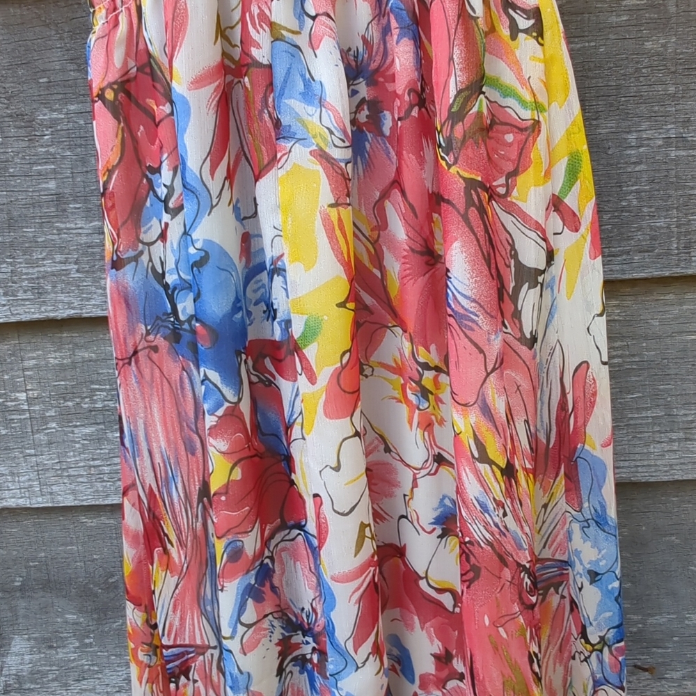 ♨️🌹 Floral Maxi Dress Spaghetti Straps Polyester Soft - Summer Attire - Picture 6 of 16